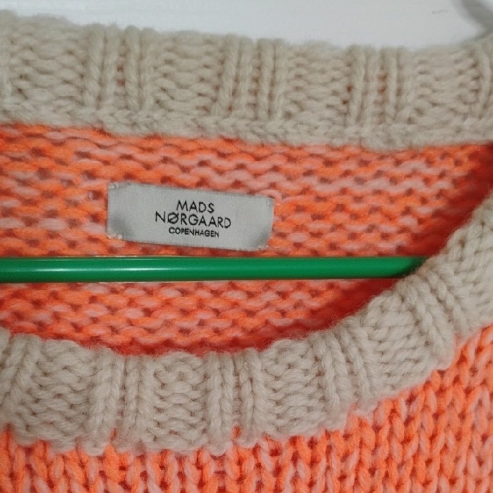 Mads Nørgaard Orange Knit Sweater M - Picture 2 of 4